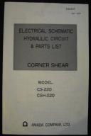 Amada CS-220, CSH-220 Electrical Schematics Hydraulic Circuit